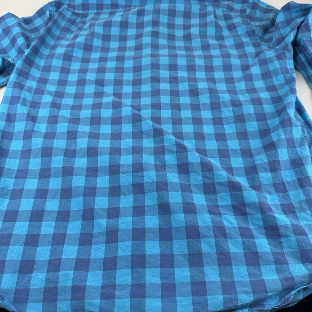 J.Crew Shirt Mens Large Blue Plaid Cotton Long Sleeve Pocket Button Down - Picture 7 of 10